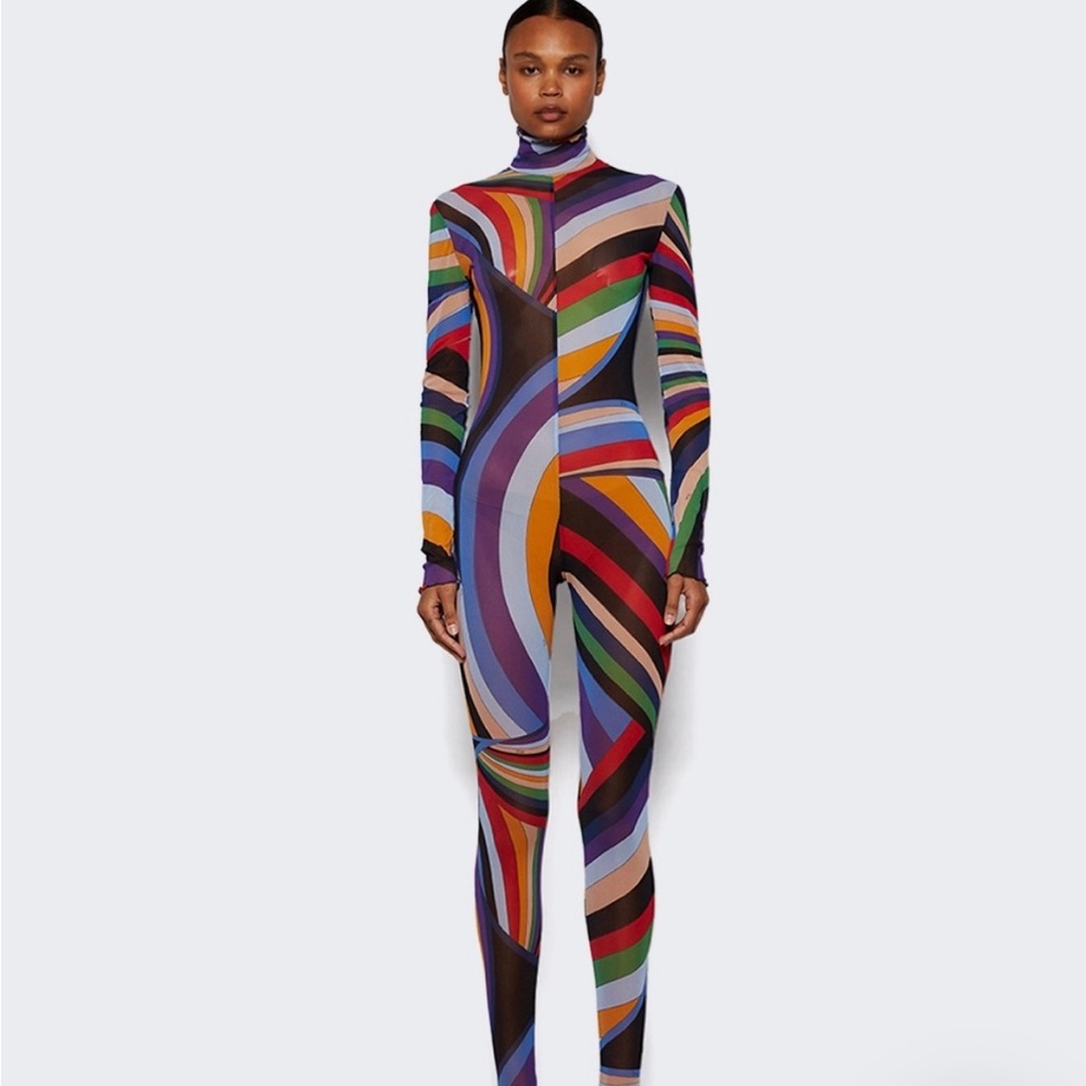 Emilio Pucci Vibrant Multicolor Printed High-Neck Jumpsuit - Picture 2 of 12
